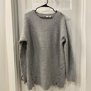 GAP Gray Knit Sweater with Side Details